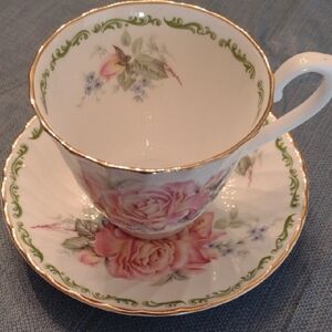 Floral Porcelain Tea Cup and Saucer Set By Royal Kendal